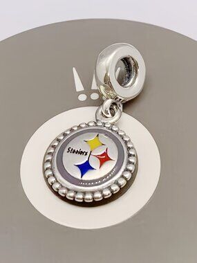 Pandora Pittsburgh Steelers Exclusive Football team Dangle Charm, S925 Sterling